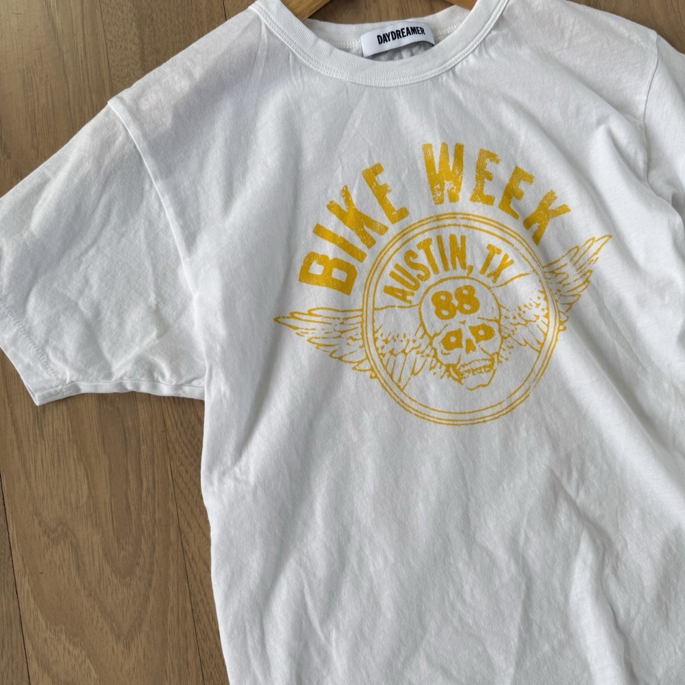 Daydreamer T Shirt Size XS Bike Week 88 Ringer Tee Austin TX White Short Sleeve